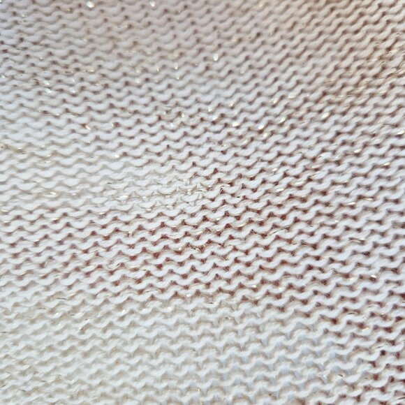 Lilly Pulitzer Tatum Fringe Hem Open Cardigan Cotton Blend Beige Gold Metallic - Picture 7 of 15